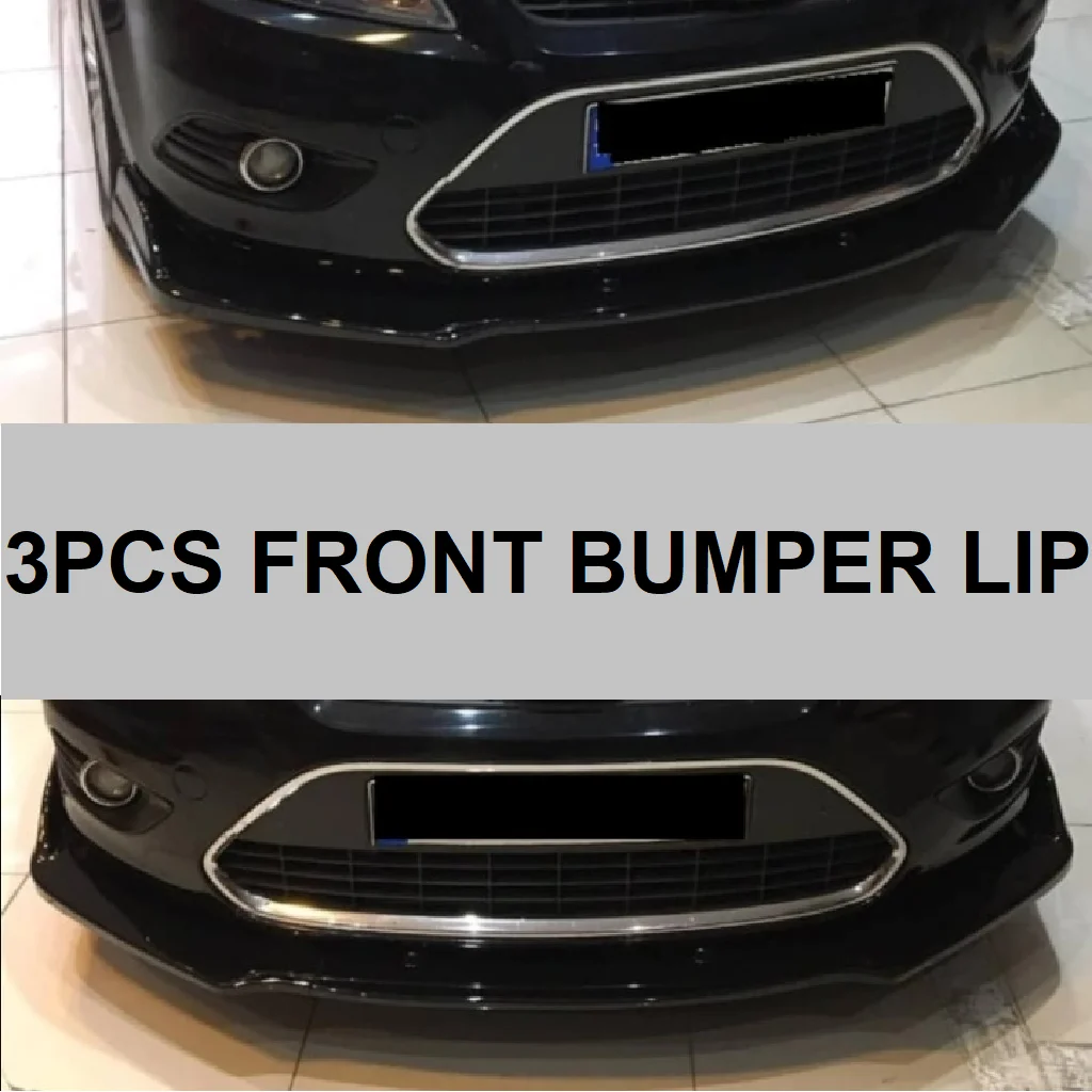 For Ford Focus MK1 ST OEM CUPRA R front Bright Black SPOILER FRONT BUMPER  Euro Spoiler lip Universal 3 PCs body kit