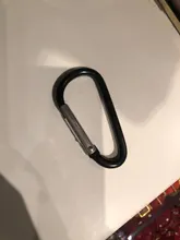 Mosquetón con Clip D, cierre de resorte, llavero de gancho para acampada, mosquetón pequeño de bloqueo