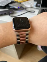 Correa de acero inoxidable para apple watch, pulsera de 44mm, serie Iwatch 5 4 3 2 1, accesorios de 38MM, 40MM, 42MM