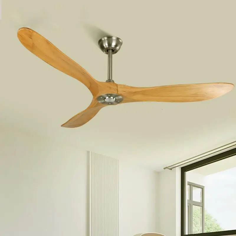 60 70 Inch Large Ceiling Fan Only Remote Control DC Motor Reverse Wood Blades Fans Lighting High Quanlity Design Wooden Fans 5