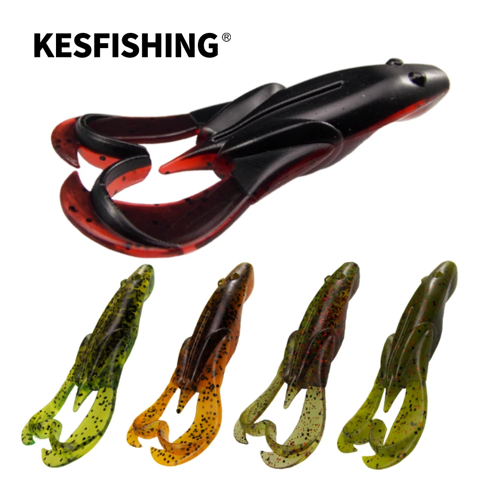 

KESFISHING Soft Silicone Baits Frog 3" Noisy Flapper Attractant Shrimp Smell Free Shipping Isca Artificial Fishing Lures Tackle
