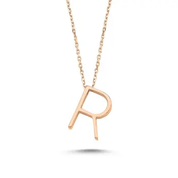 

Angemiel 925 Silver-R-Letter Ghost Pendant-Rose Gold Plated