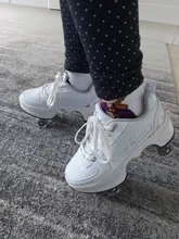 Zapatos de Parkour deformables para adultos y niños, patines con cuatro ruedas, para correr, unisex