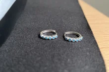 ROXI-Pendientes de aro de plata de ley 925 para mujer y niña, joyería sencilla y pequeña con piedras de zirconia
