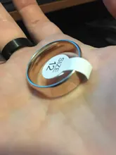 Anillo de titanio inoxidable para hombre y mujer, 8mm de ancho, negro, alta calidad, joyería de boda