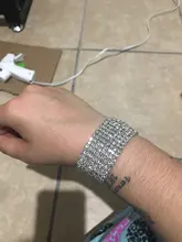 Pulsera elástica con diamantes de imitación de cristal para mujer, brazalete de oro ostentoso, joyería nupcial para boda, 4/5/8 filas