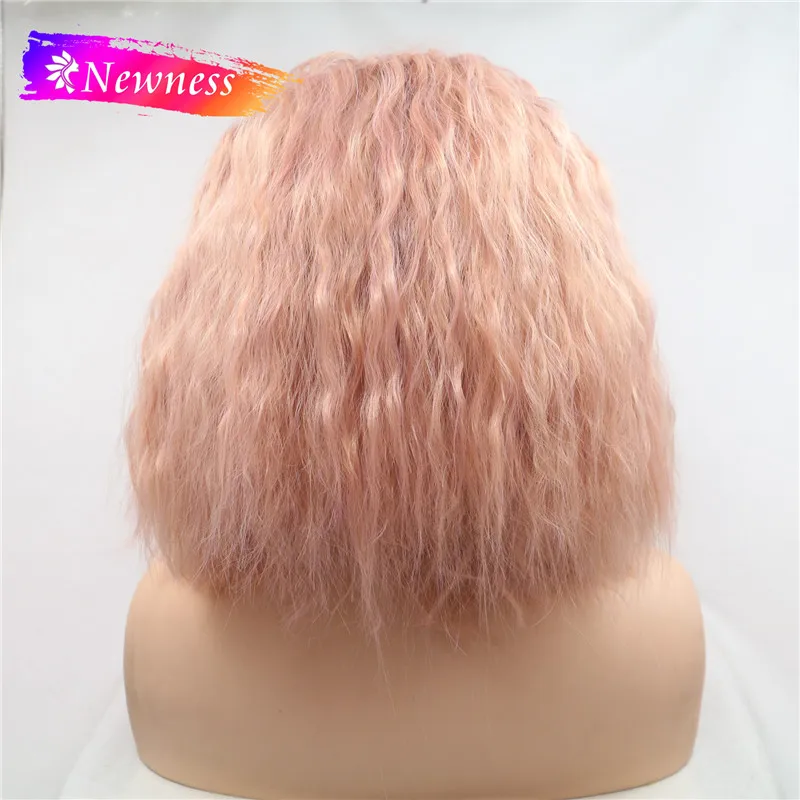 Свободный кудрявый розовый 13х4 парик на кружеве для женщин средняя часть длинный синтетический парик с натуральной линией волос