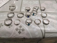 Tocona 13 unids/set Bohemia Color de plata antiguo corona unicornio con flores tallado anillos de nudillo anillos para la joyería de las mujeres 4841