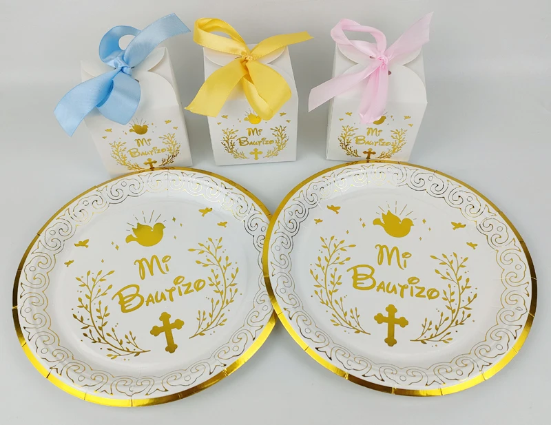 20 Stück spanische Mi Bautizo 7 Zoll Pappteller und 250 ml Tasse für Spanien Kinder Taufe Party Dekoration Artikel – Detail 19