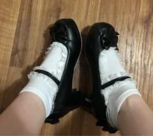 Las niñas dulce Lolita volantes encaje zapatos de boda de novia del alto Talón de las mujeres limita vestido de princesa hombres rosa de talla grande 34-48