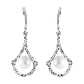 

Earrings 18k White Gold model Daniela (54 0,90mm diamond 0,20 cts) (2 cultured pearls 6,00mm)