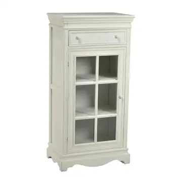 

Display case with a glazed Gate and a drawer in Provencal style wood, white color