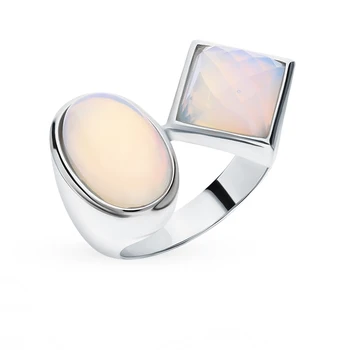 

Silver ring with moon stones sunlight sample 925