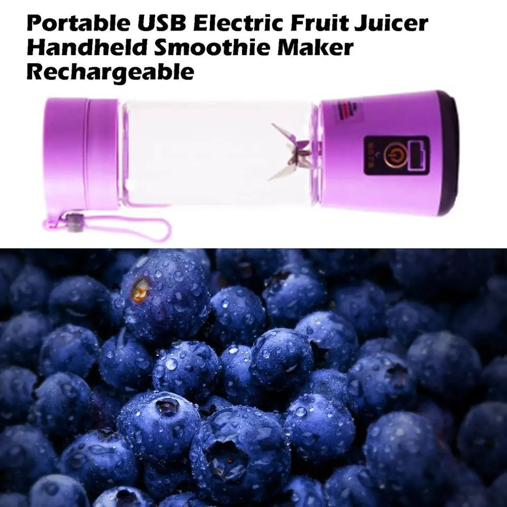 380ml Portable Mini Electric Fruit Juicer Handheld Smoothie Maker Blender Stirring USB Rechargeable Juice Cup Water