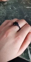 Anillo de circonia cúbica con forma de corazón negro para parejas, sortija, Zirconia, circonita, zirconita, zirconita, circón, estilo romántico, Popular, aniversario de boda