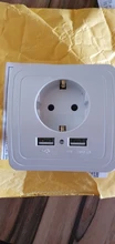 Bcsongben-enchufe electrónico de pared, toma corriente estándar de la UE con enchufe usb dual para el hogar, cargador con usb