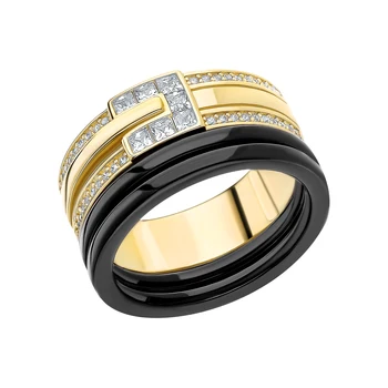 

Silver ring with ceramics and cubic zirconia sunlight sample 925