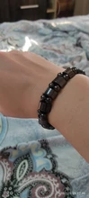 Pulsera magnética elástica de cuentas sencillas, brazalete de cuentas negras, joyería de salud