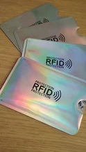 Uds RFID Anti-escanear tarjeta titular de la cubierta del bolsillo de Metal de aluminio de la tarjeta de crédito Slim protección de seguridad de moda tarjeta caso