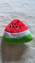 Dorakitten 1pc creativo dibujos animados perro de peluche de juguete sandía forma mordedura-resistente juguete masticable para mascotas juguetes suministros para mascotas