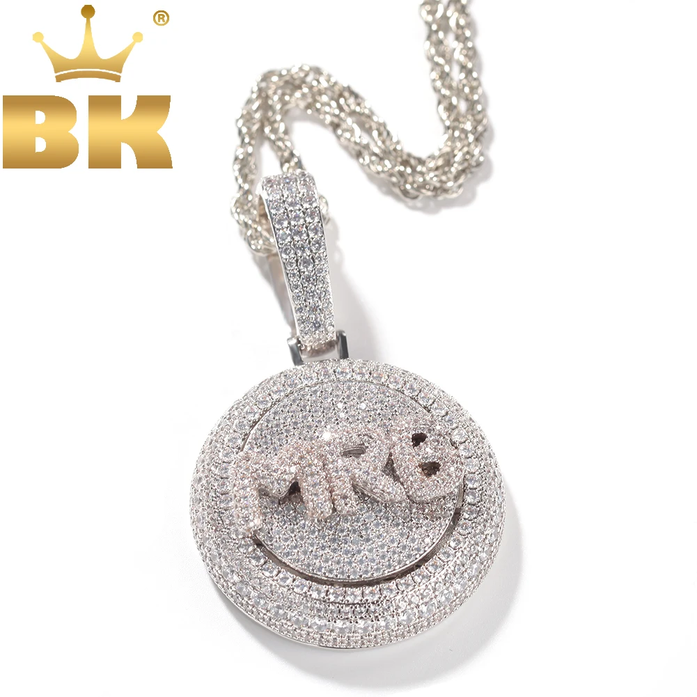 The Bling King Personalized Bubble Initial Letter Rotatable Pendant Necklace Full CZ Custom Spinning Pendant Hiphop Jewelry 8 1cm 12 grids rotatable plastic round beads storage boxs case display beads earring organizer container for diy jewelry making