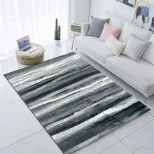 Еще Черный, серый цвет скандинавский волны линии 3d печати Нескользящие микрофибра Гостиная современное ковровое покрытие, которое можно стирать в машине коврик