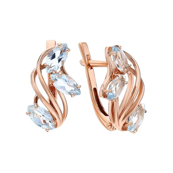 

Gold earrings with Topaz sunlight sample 585