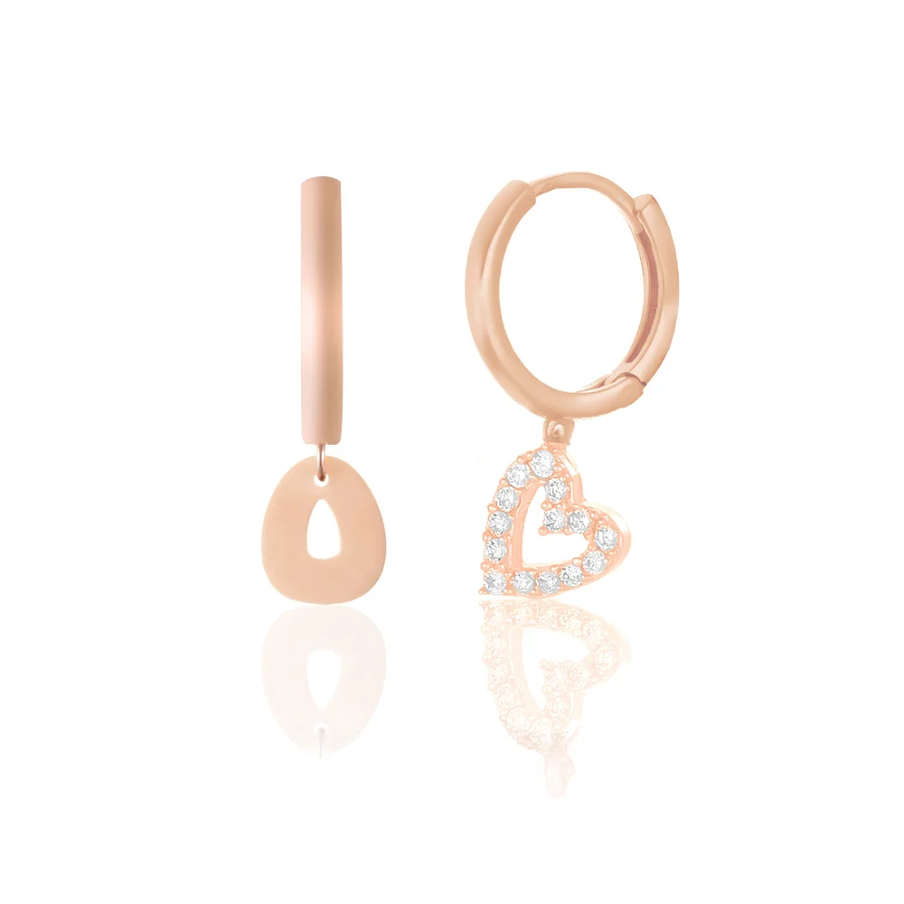 

Эффектные ювелирные изделия, серьги с буквой о-925 пробы, серебро для женщин, Розовая позолота, с цирконием, висячие серьги