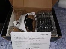 Magnifier-Glasses Headband Loupe-Craft Jeweler Led-Light Hands with 