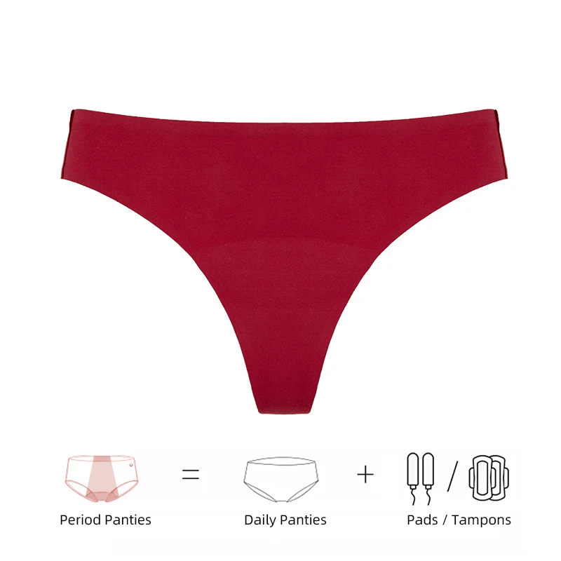 Seamless G-Strings Menstrual Panties Women Sexy T-backs 4-Layer Leak Proof Incontinence Period Briefs New Fashion Lingerie 4