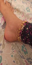 Tobillera con cadena metálica dorada para mujer, cadena para tobillo con borla, campanas cadena con sonido, pulsera para tobillo, joyería para pie, 2017