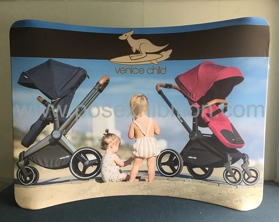 Custom Aluminum Tube Tension Fabric Backdrop Stand Display2