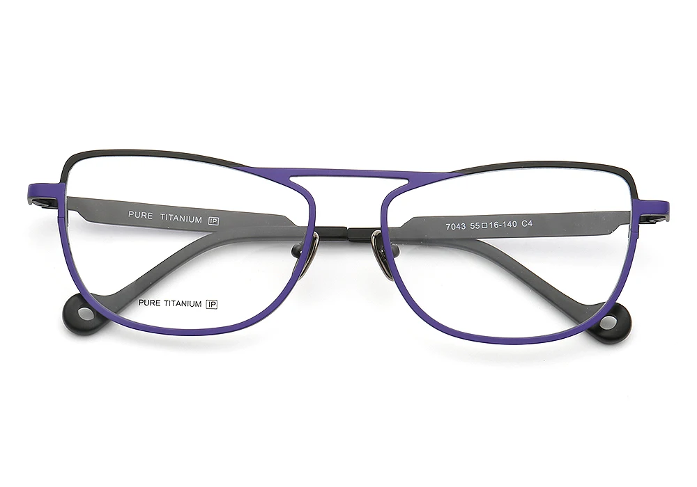 Женские квадратные Классические Легкие очки Cateye с бабочкой из чистого титана, повседневные модные очки с оправой фиолетового цвета по рецепту