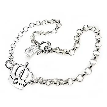 

Law silver bracelet 925m 17.5cm. Rolo chain 15mm crown. [AB2714]