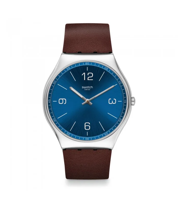 Часы swatch SKINWIND кожи ирония 42 мм SS07S101