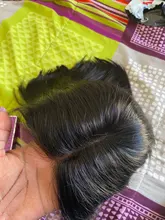 Celie Bob-Peluca de cabello humano liso con encaje frontal, postizo de pelo liso con cierre de 4x4 de densidad 150