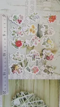 Paquete de 45 unidades de pegatinas Vintage de flores para manualidades, pegatinas para álbumes de recortes, papelería, planificador de confección de álbumes