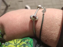 Cuentas de cristal de Murano luminosas para fabricación de joyas, abalorio de Color plateado, rosa, Original, para pulsera