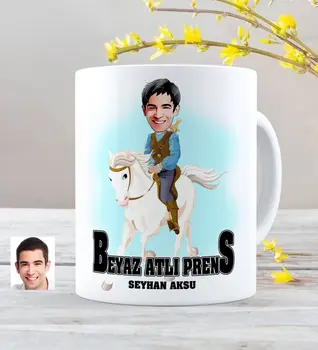 

Personalized White Mounted Prince Caricature Of Mug cup-3