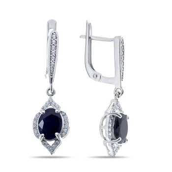 

Earrings made of silver with corundum and cubic zirconia