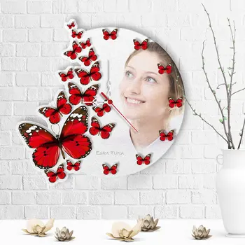 

Personalized Butterfly Design Wooden Wall Clock-2