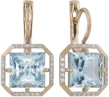 

Aloris earrings with Topaz and cubic zirconia in red gold