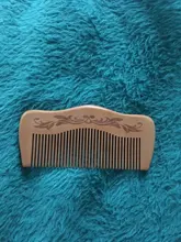 Beard Comb Head-Massage Hairbrush Anti-Static Peach-Wood Detangling Natural Teeth Close