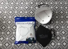 Mascarilla facial FFP2 KN95, máscara de color gris y blanco, 100 unidades