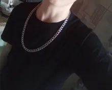 Collares de cadena de acero inoxidable para hombre y mujer, collar largo de Hip Hop con cuello, accesorios de joyería, regalos para amigos