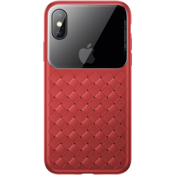 Чехол Baseus Glass& Weaving Case For iP XR 6.1inch WIAPIPH61-BL09(Красный