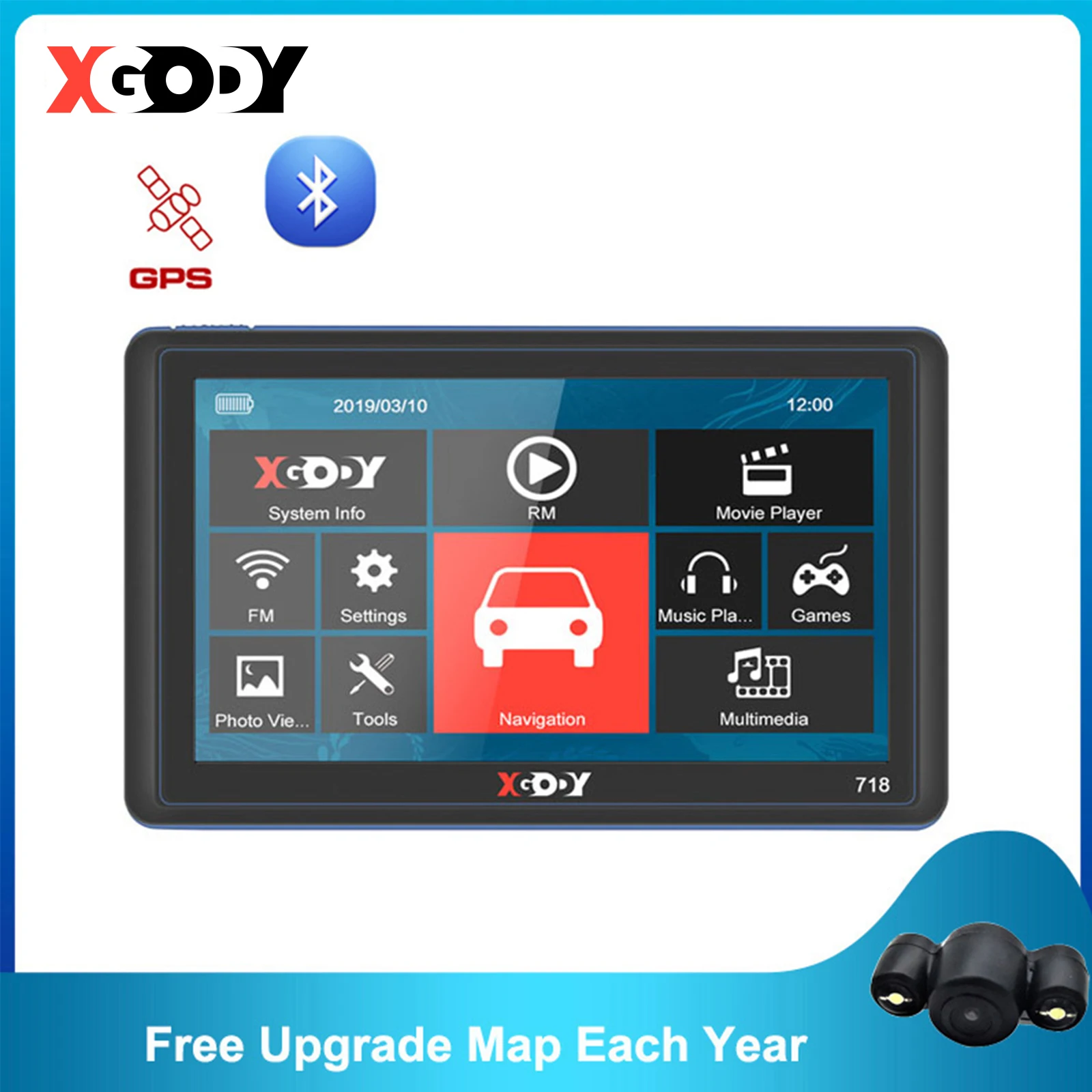 2x XGODY 7'' Car Truck Vehicle Portable GPS Navigation Navigator SAT NAV US Map 