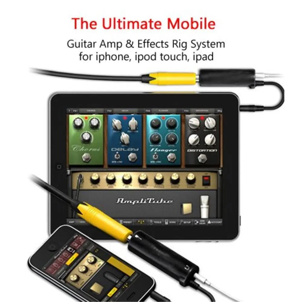 Адаптер для гитарного кабеля iRig AMP конвертер аудио интерфейс эффекты гитары педаль тюнер IOS iPhone, iPad
