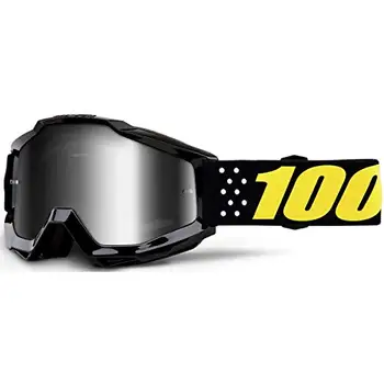 

100 Percent ACCURI Goggle Pistol-Mirror Silver Lens protective glasses, Unisex adults, black-crystal silver, Medium