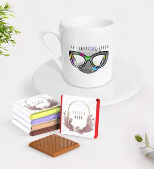 

Personalized School Ünlüyüm Turkish coffee Cup and Chocolate Gift Seti-3